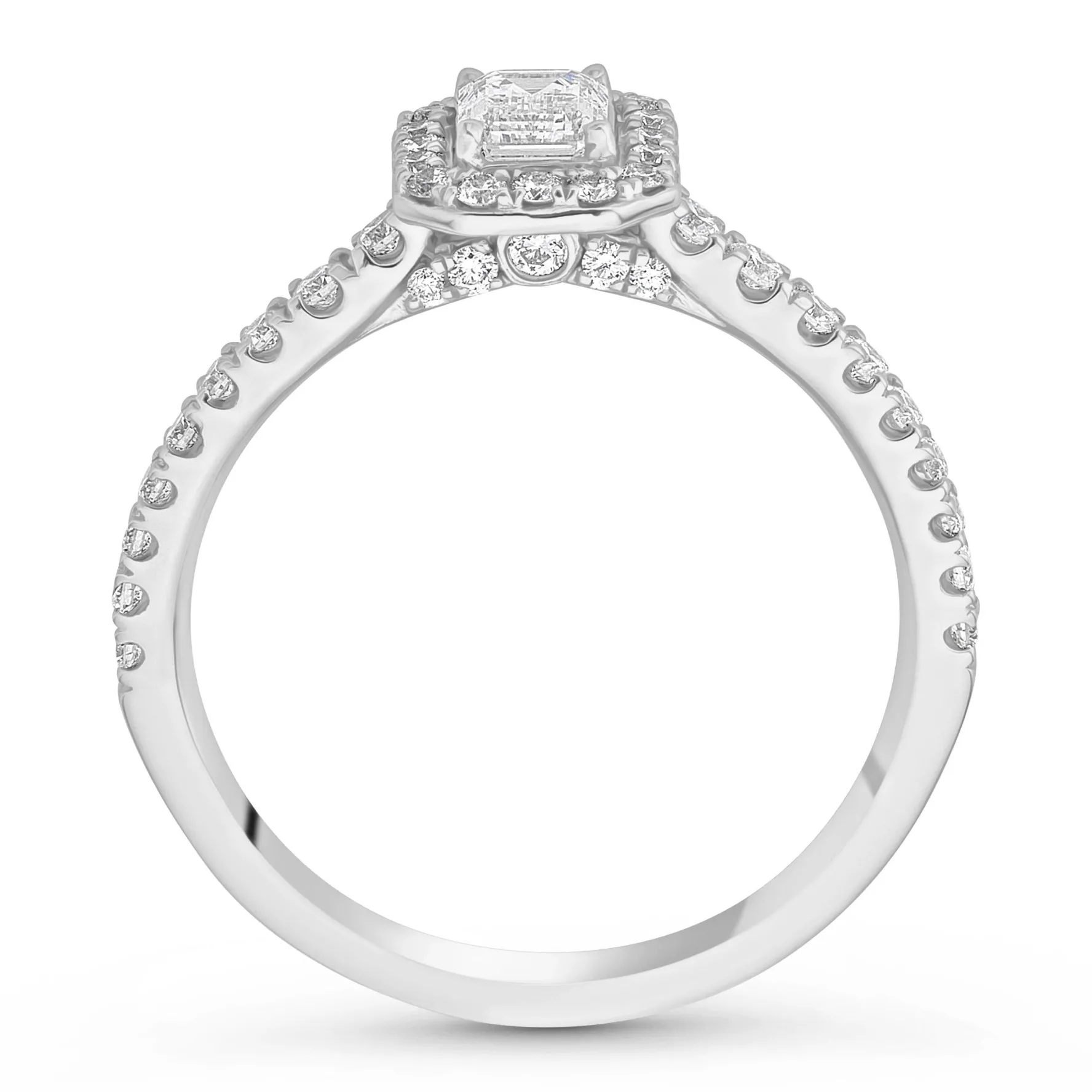 Royal Asscher Platinum Emerald Cut Diamond Ring