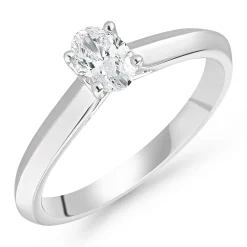 Royal Asscher Platinum Oval Shaped Diamond Solitaire Ring