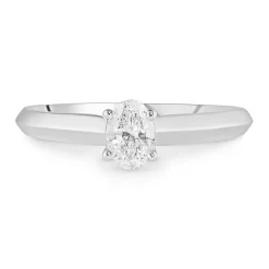 Royal Asscher Platinum Oval Shaped Diamond Solitaire Ring