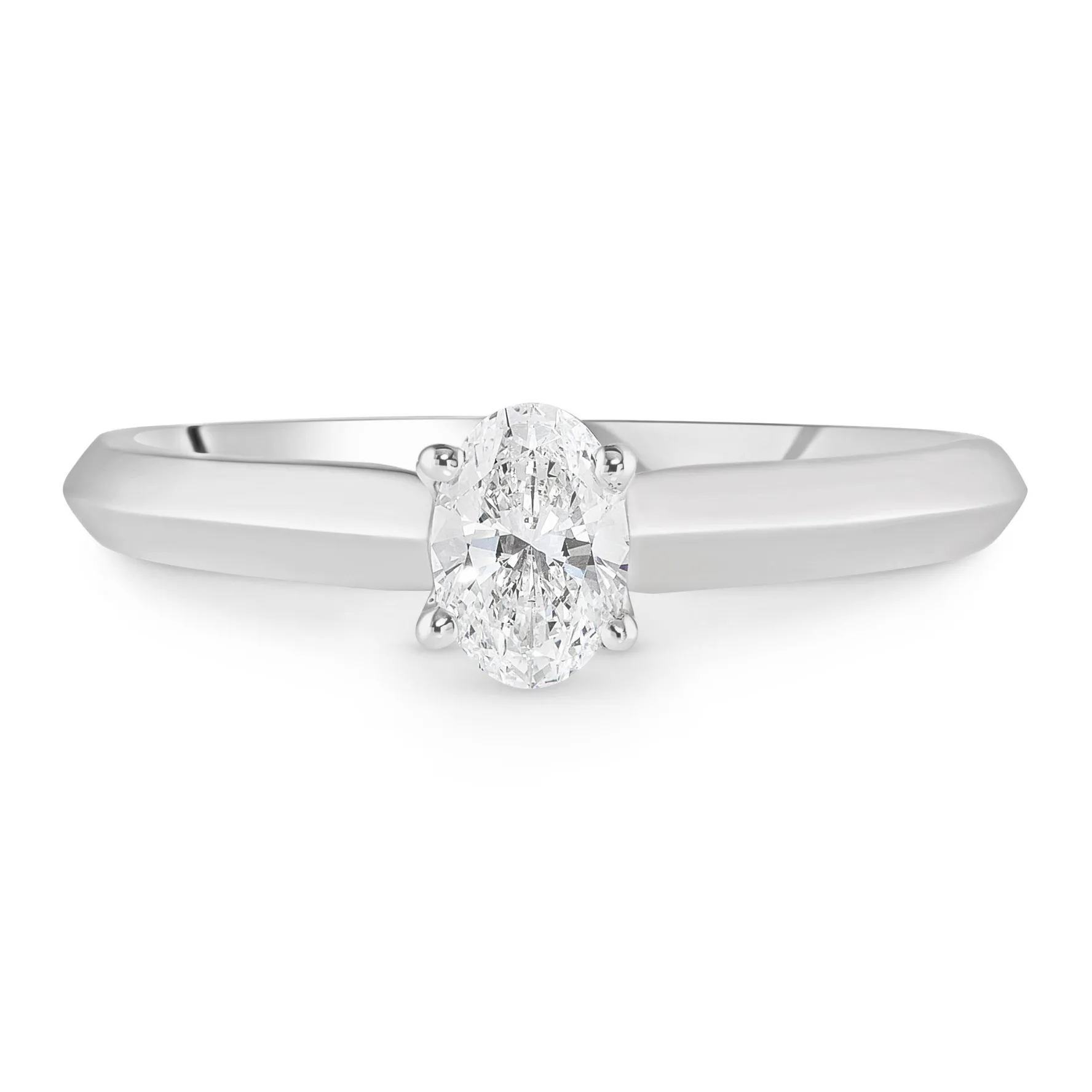 Royal Asscher Platinum Oval Shaped Diamond Solitaire Ring