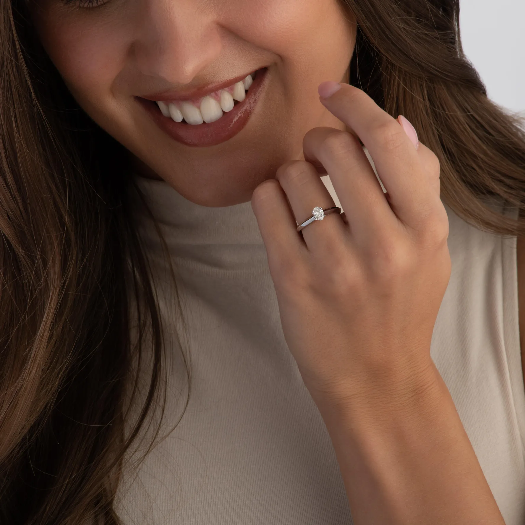 Royal Asscher Platinum Oval Shaped Diamond Solitaire Ring