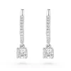 Royal Asscher Platinum Rose Royal Asscher Cut Diamond Drop Earrings
