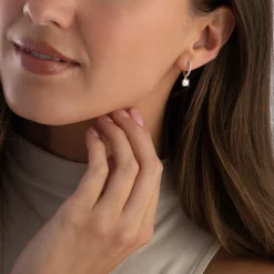 Royal Asscher Platinum Royal Asscher Cut Diamond Drop Earrings