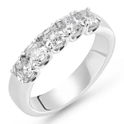 Royal Asscher Platinum Royal Asscher Cut Diamond Half Eternity Ring
