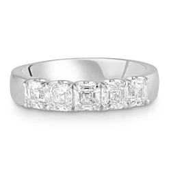 Royal Asscher Platinum Royal Asscher Cut Diamond Half Eternity Ring