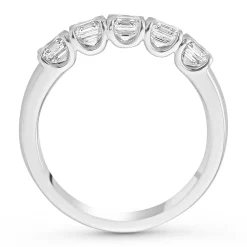 Royal Asscher Platinum Royal Asscher Cut Diamond Half Eternity Ring