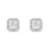 Royal Asscher Platinum Vera Royal Asscher Cut Diamond Halo Stud Earrings