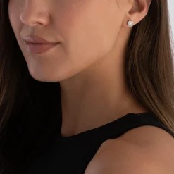 Royal Asscher Platinum Vera Royal Asscher Cut Diamond Halo Stud Earrings