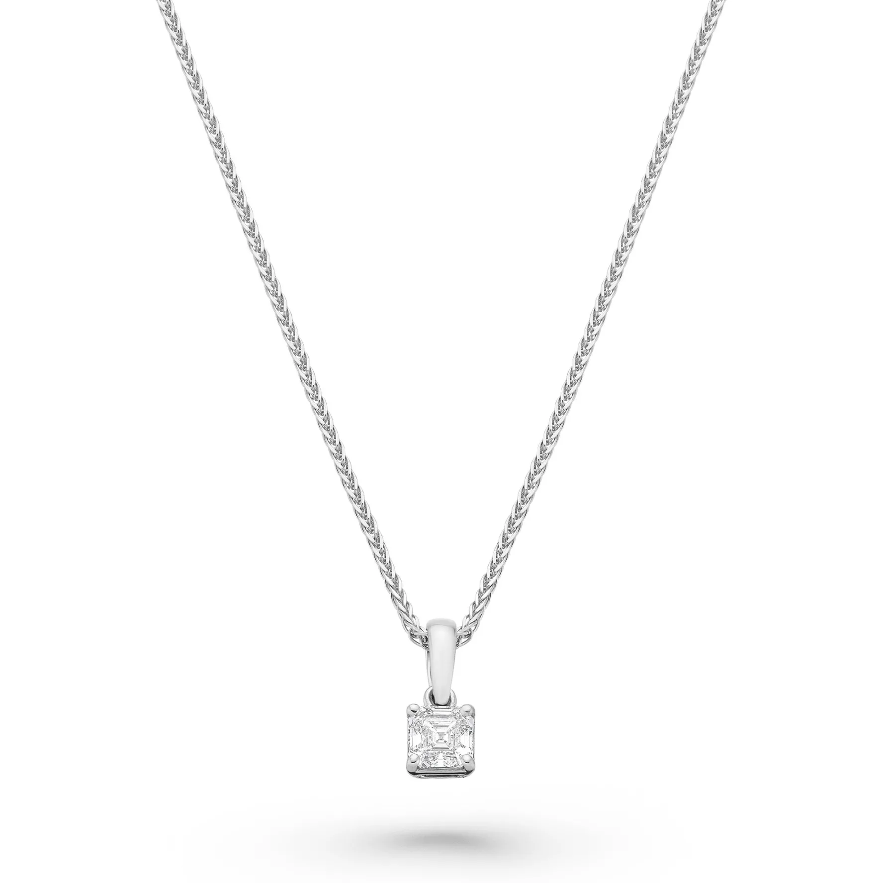 Royal Asscher Stephanie Platinum Royal Asscher Cut Diamond Pendant