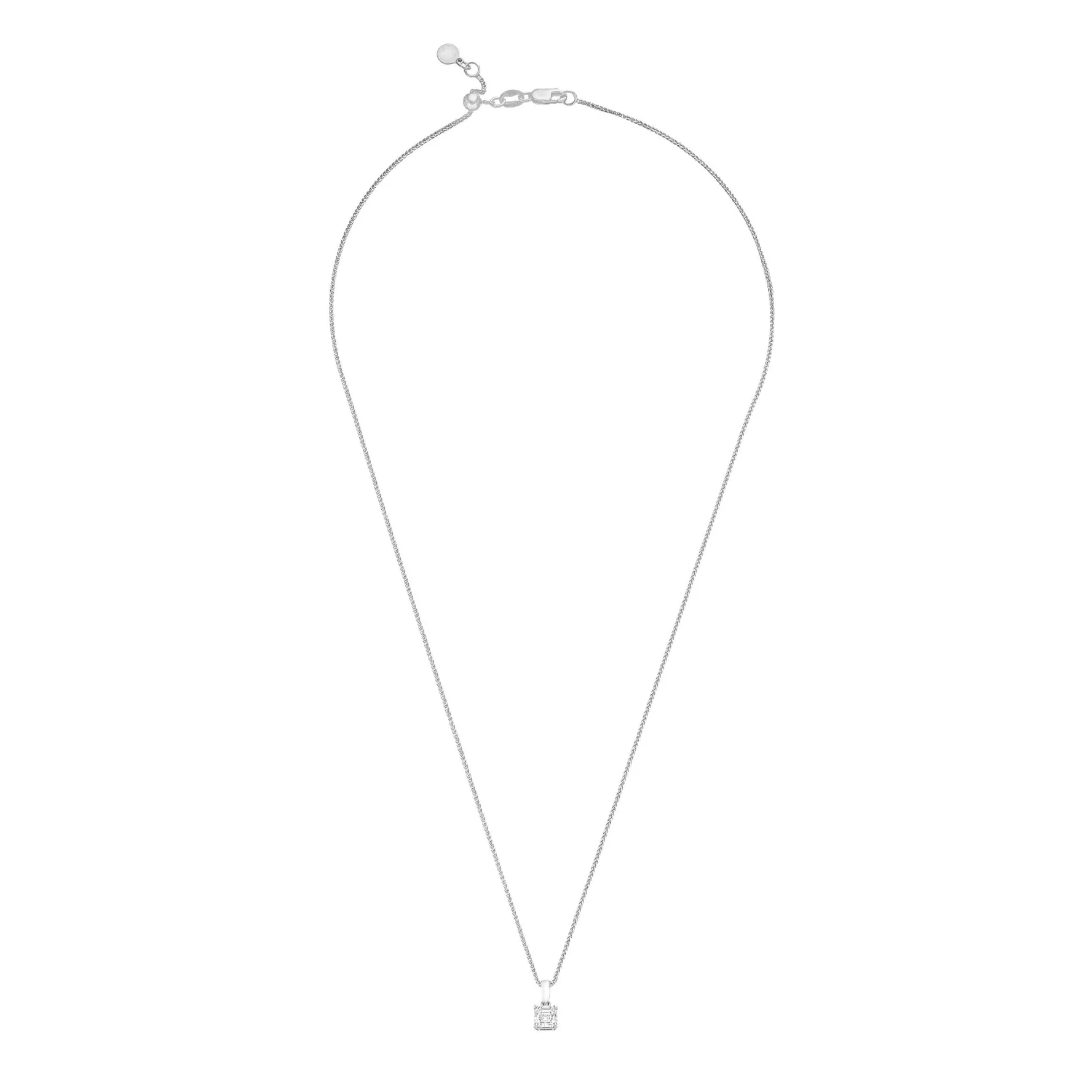 Royal Asscher Stephanie Platinum Royal Asscher Cut Diamond Pendant