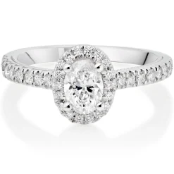 Royal Asscher Yasmin Platinum Diamond Royal Asscher Oval Cut Halo Ring