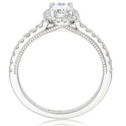 Royal Asscher Yasmin Platinum Diamond Royal Asscher Oval Cut Halo Ring
