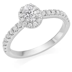 Royal Asscher Yasmin Platinum Diamond Royal Asscher Oval Cut Halo Ring