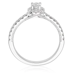 Royal Asscher Yasmin Platinum Diamond Royal Asscher Oval Cut Halo Ring