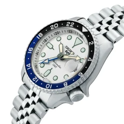 Seiko 5 Sports SKX GMT Sky Blue Silver Cloud 42.5mm Automatic Watch