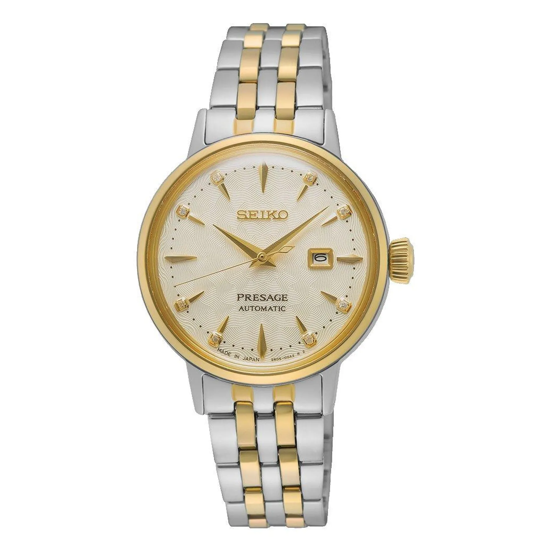 Seiko Presage Cocktail Time 'White Lady' Diamond Twist 30mm Automatic Ladies Watch