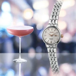 Seiko Presage Cocktail Time 'Clover Club' Diamond Twist 30mm Automatic Ladies Watch
