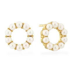 Sif Jakobs Biella Altro Yellow Gold Plated Freshwater Pearl Stud Earrings