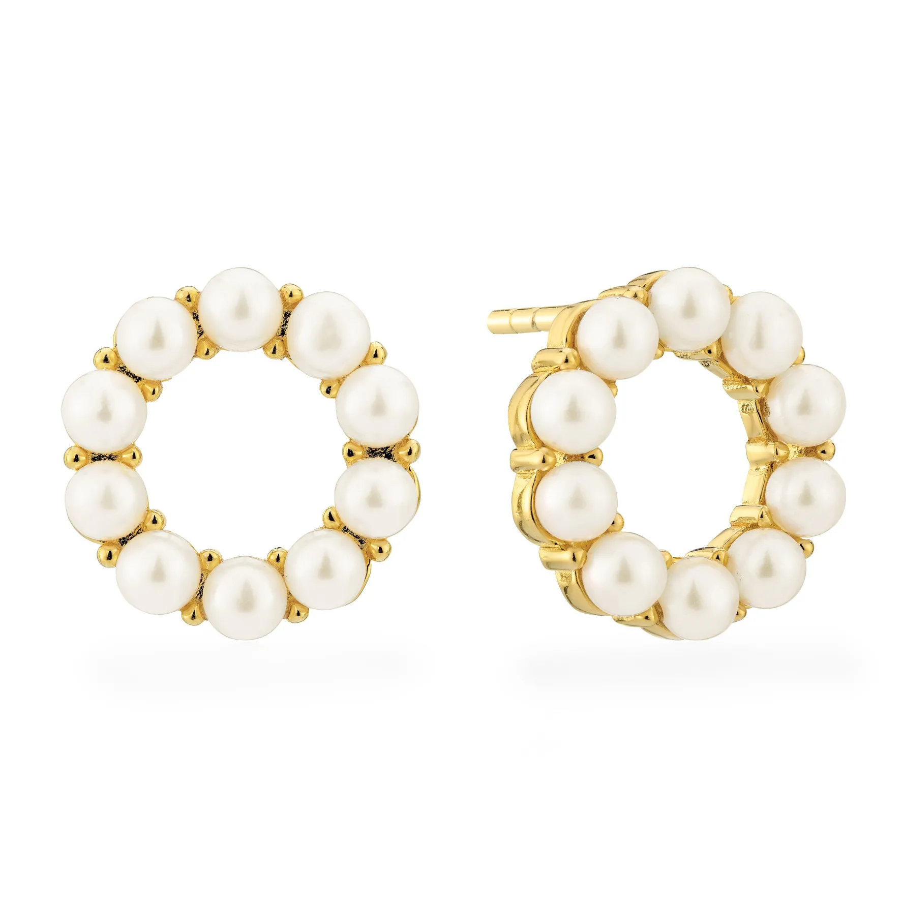 Sif Jakobs Biella Altro Yellow Gold Plated Freshwater Pearl Stud Earrings
