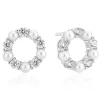 Sif Jakobs Biella Perla Silver Cubic Zirconia Freshwater Pearl Stud Earrings