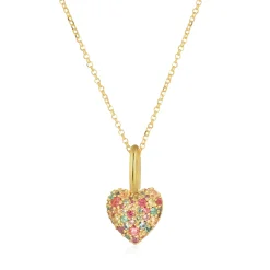 Sif Jakobs Caro 18ct Yellow Gold Plated Cubic Zirconia Heart Pendant