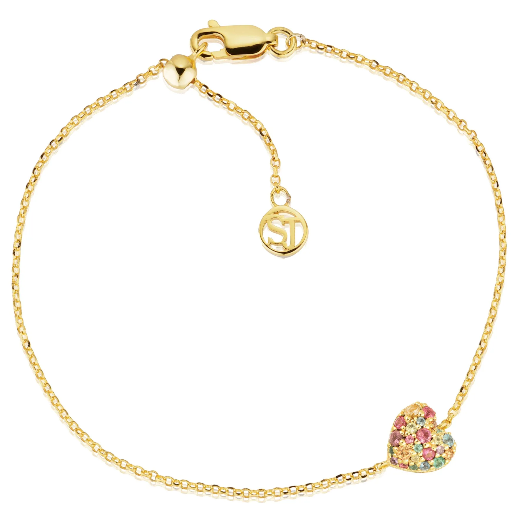 Sif Jakobs Caro 18ct Yellow Gold Plated Cubic Zirconia Heart Bracelet