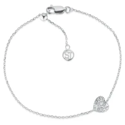 Sif Jakobs Caro Silver Cubic Zirconia Heart Bracelet