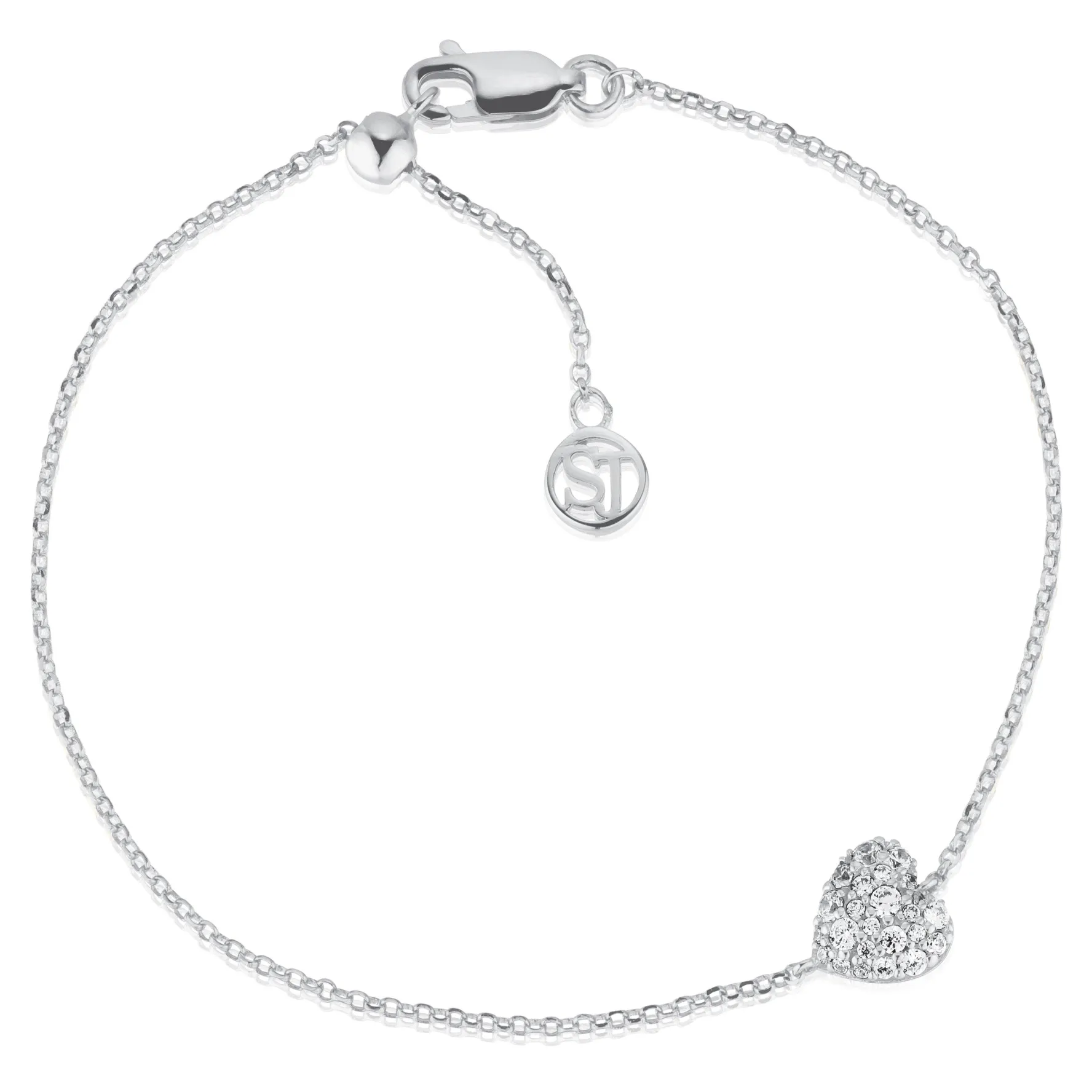 Sif Jakobs Caro Silver Cubic Zirconia Heart Bracelet