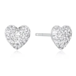 Sif Jakobs Caro Silver Cubic Zirconia Heart Stud Earrings