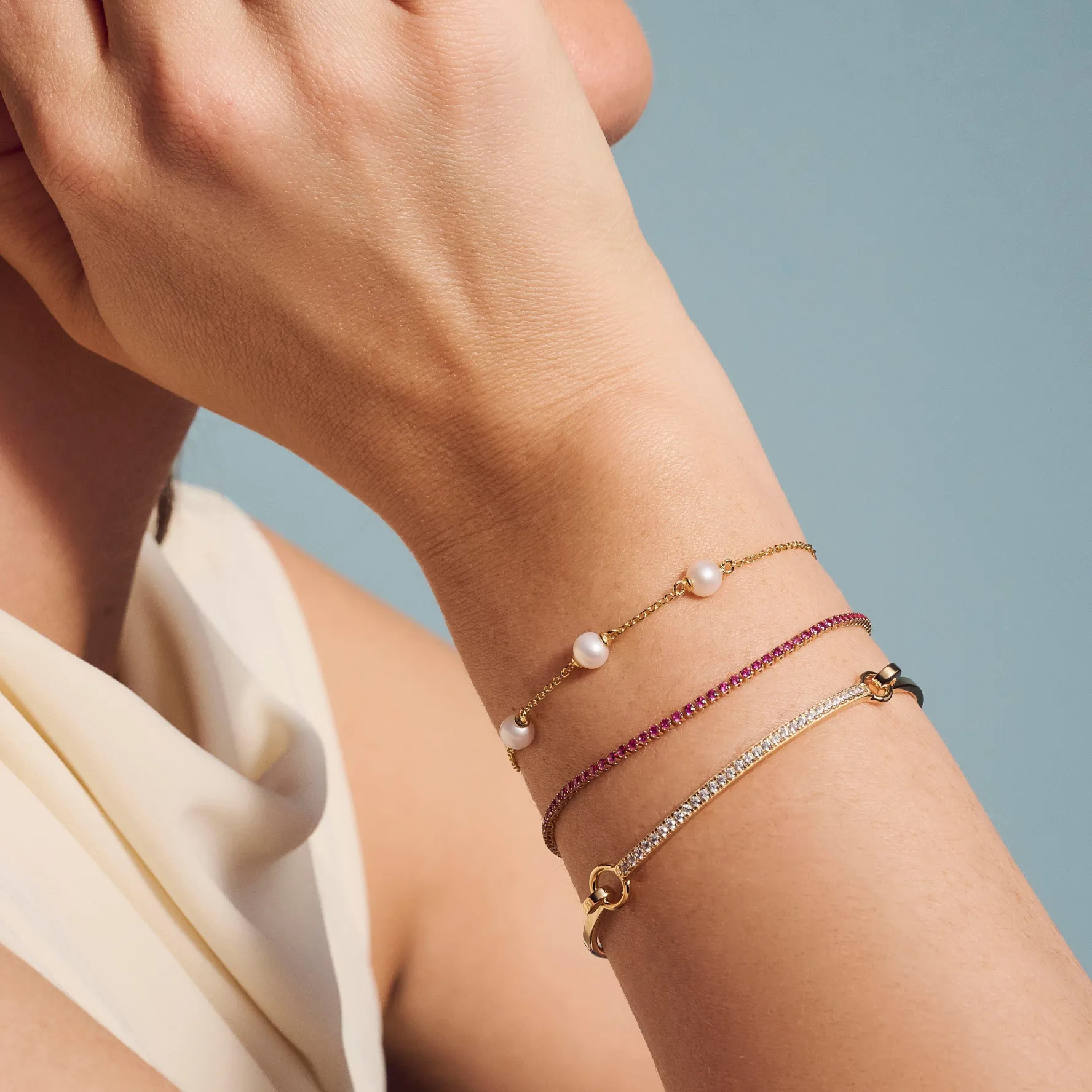 Sif Jakobs 18ct Yellow Gold Plated Freshwater Pearl Bracelet