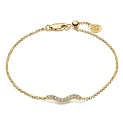 Sif Jakobs Ellera Waves 18ct Yellow Gold Plated Cubic Zirconia Bracelet