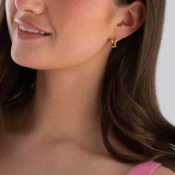 Sif Jakobs Ellera Waves 18ct Yellow Gold Plated Cubic Zirconia Hoop Earrings