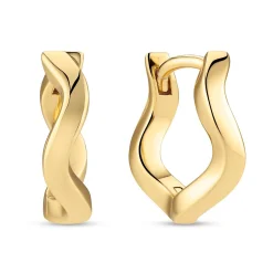 Sif Jakobs Ellera Waves Pianura 18ct yellow gold plated Hoop Earrings