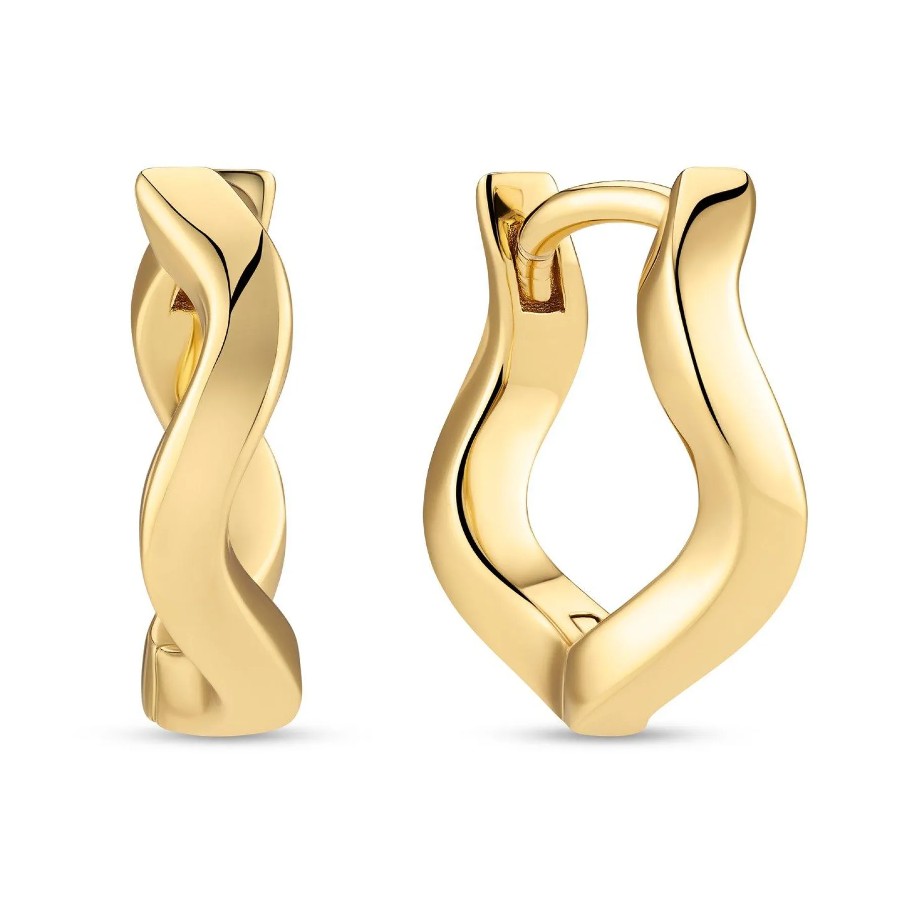Sif Jakobs Ellera Waves Pianura 18ct yellow gold plated Hoop Earrings