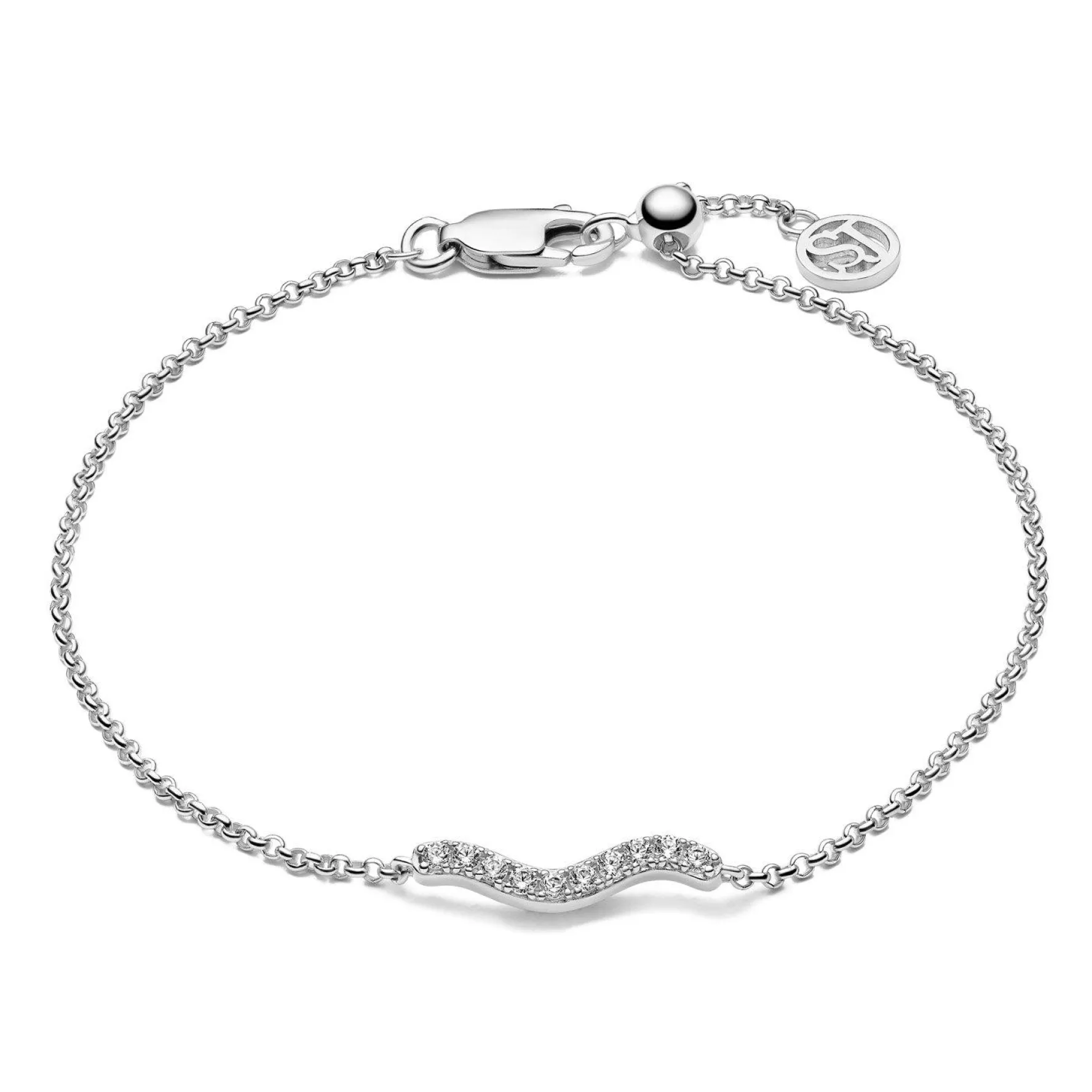 Sif Jakobs Ellera Waves Silver Cubic Zirconia Bracelet
