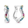 Sif Jakobs Ellera Waves Silver Cubic Zirconia Hoop Earrings