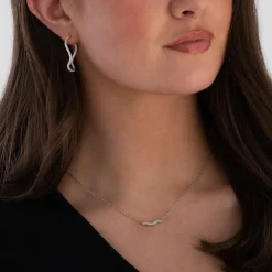 Sif Jakobs Ellera Waves Silver Cubic Zirconia Hoop Earrings