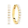Sif Jakobs Ellerra Perla Yellow Gold Plated Freshwater Pearl Hoop Earrings
