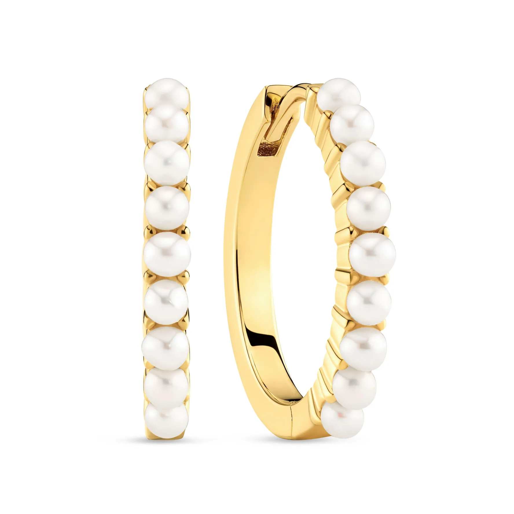 Sif Jakobs Ellerra Perla Yellow Gold Plated Freshwater Pearl Hoop Earrings