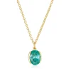 Sif Jakobs Ellisse Carezza Yellow Gold Plated Turquoise Cubic Zirconia Pendant