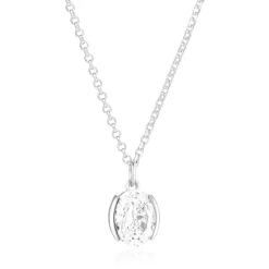 Sif Jakobs Ellisse Carezza Silver Cubic Zirconia Pendant
