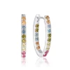 Sif Jakobs Ellisse Silver Multi Coloured Cubic Zirconia Hoop Earrings