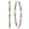 Sif Jakobs Ellisse Silver Multi Coloured Cubic Zirconia Hoop Earrings