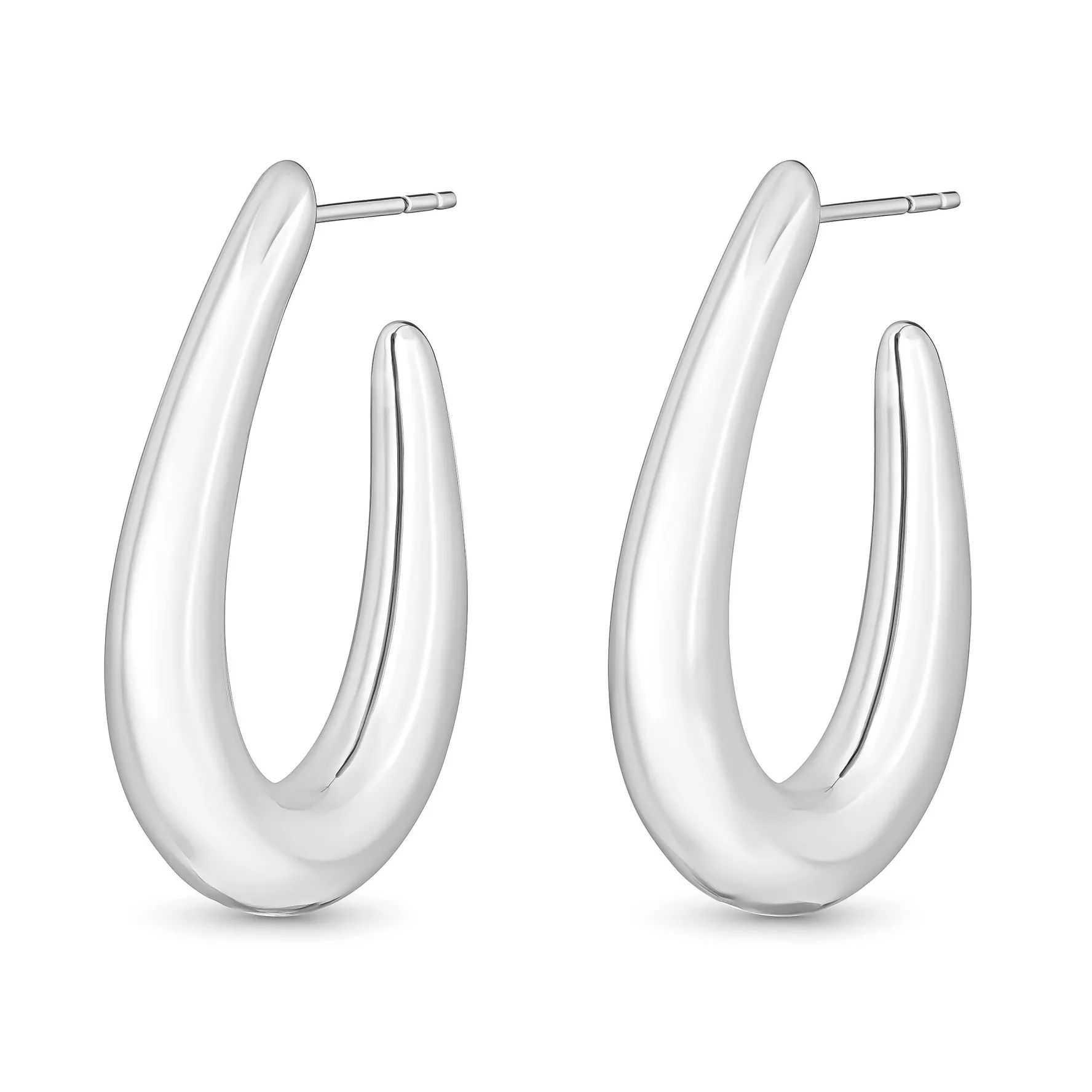 Sif Jakobs Goccia Pianura Silver Hoop Earrings