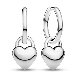 Sif Jakobs Julia Silver Heart Shaped Hoop Drop Earrings