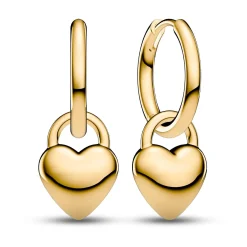 Sif Jakobs Julia Yellow Gold Plated Heart Shaped Hoop Drop Earrings