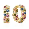 Sif Jakobs Livingo Multi Coloured Cubic Zirconia Crystal Hoop Earrings