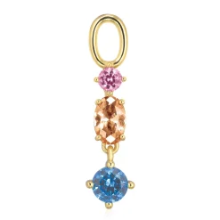 Sif Jakobs Pendolo Tre Yellow Gold Plated Cubic Zirconia Hoop Earring Charm