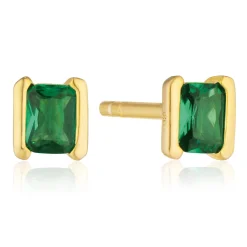 Sif Jakobs Roccanova Piccolo 18ct Yellow Gold Plated Silver Green Cubic Zirconia Stud Earrings