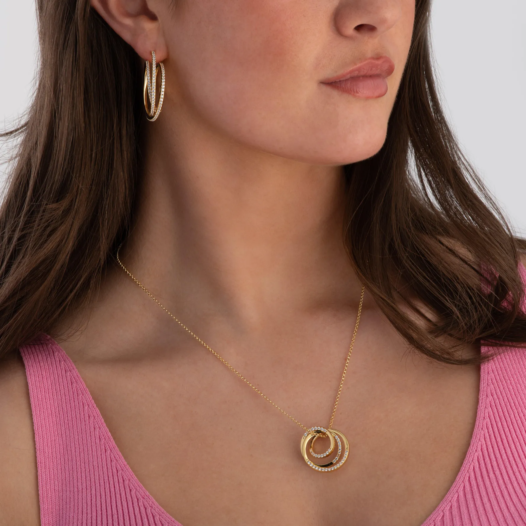 Sif Jakobs Spirale 18ct Yellow Gold Plated Cubic Zirconia Pendant